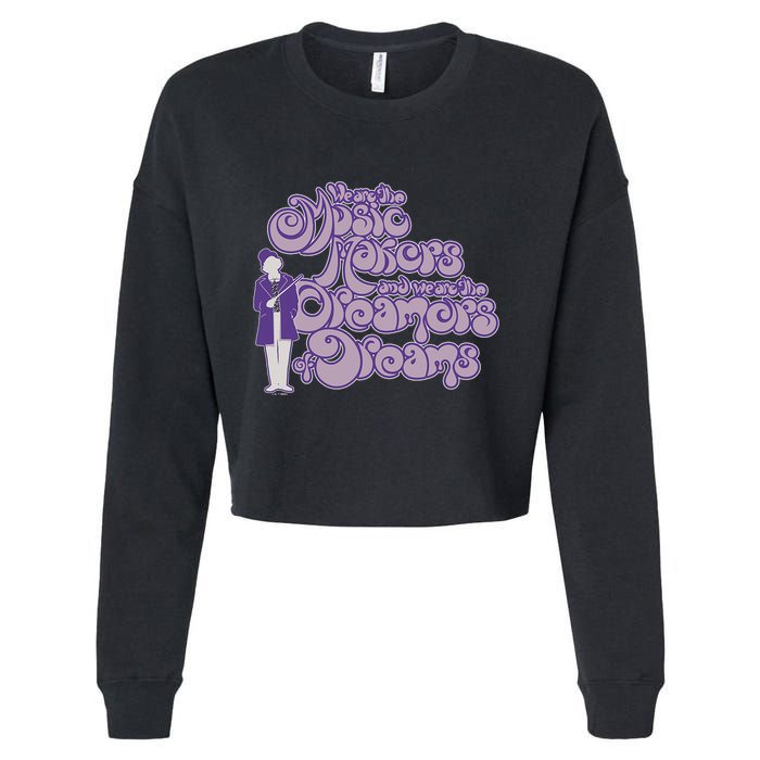 W.I.L.L.Y W.O.N.K.A And The Chocolate Factory Music Makers Gum Font Cropped Pullover Crew