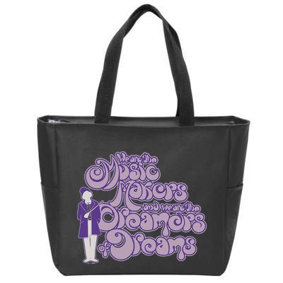W.I.L.L.Y W.O.N.K.A And The Chocolate Factory Music Makers Gum Font Zip Tote Bag
