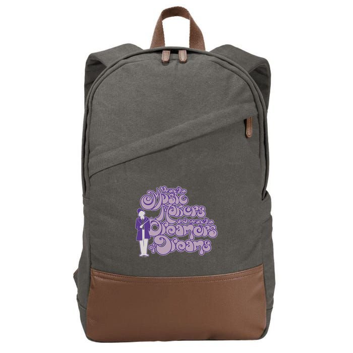 W.I.L.L.Y W.O.N.K.A And The Chocolate Factory Music Makers Gum Font Cotton Canvas Backpack