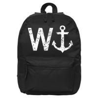 Wanker W Anchor Funny Nautical Insult Wordplay Cruise Sail 16 in Basic Backpack