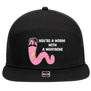 Worm With A Mustache James Tom Ariana Reality 7 Panel Mesh Trucker Snapback Hat