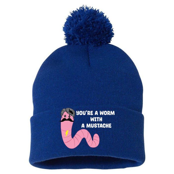 Worm With A Mustache James Tom Ariana Reality Pom Pom 12in Knit Beanie