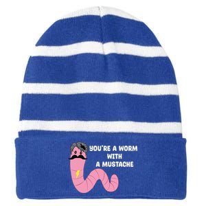 Worm With A Mustache James Tom Ariana Reality Striped Beanie with Solid Band