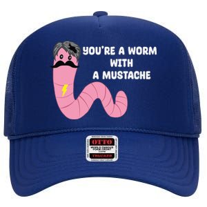 Worm With A Mustache James Tom Ariana Reality High Crown Mesh Back Trucker Hat