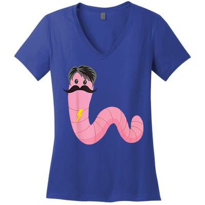 Worm With A Mustache James Tom Ariana Reality Women's V-Neck T-Shirt