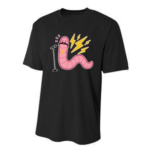 Worm With A Mustach Pump Rules Youth Performance Sprint T-Shirt