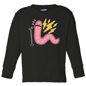 Worm With A Mustach Pump Rules Toddler Long Sleeve Shirt