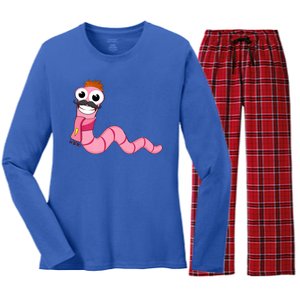 Worm With A Mustache James Tom Ariana Reality Women's Long Sleeve Flannel Pajama Set 