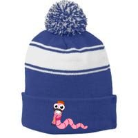 Worm With A Mustache James Tom Ariana Reality Stripe Pom Pom Beanie