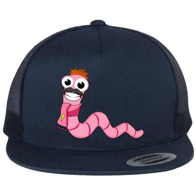 Worm With A Mustache James Tom Ariana Reality Flat Bill Trucker Hat