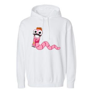 Worm With A Mustache James Tom Ariana Reality Garment-Dyed Fleece Hoodie