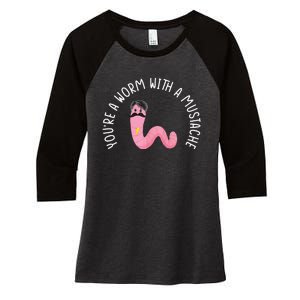 Worm With A Mustache James Tom Ariana Reality Funny Matching Women's Tri-Blend 3/4-Sleeve Raglan Shirt