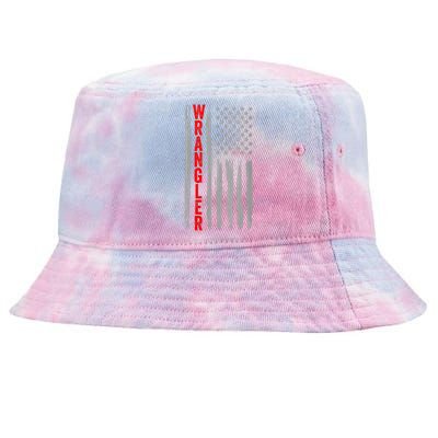 Wo Wrangler American Flag US Wrangler USA Flag Tie-Dyed Bucket Hat