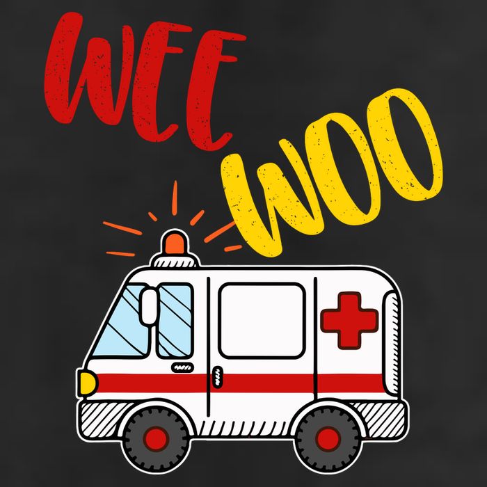 Wee Woo Ambulance Amr Funny Ems Emt Paramedic Gift 7 Panel Mesh Trucker Snapback Hat