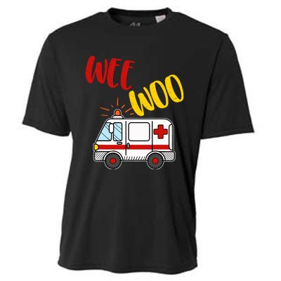 Wee Woo Ambulance Amr Funny Ems Emt Paramedic Gift Cooling Performance Crew T-Shirt