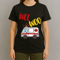 Wee Woo Ambulance Amr Funny Ems Emt Paramedic Gift T-Shirt