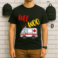 Wee Woo Ambulance Amr Funny Ems Emt Paramedic Gift T-Shirt