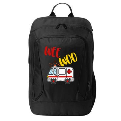 Wee Woo Ambulance Amr Funny Ems Emt Paramedic Gift City Backpack