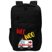 Wee Woo Ambulance Amr Funny Ems Emt Paramedic Gift Impact Tech Backpack