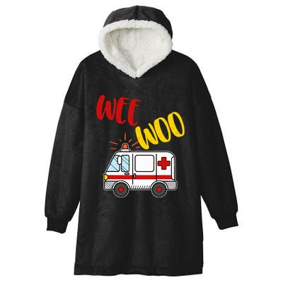 Wee Woo Ambulance Amr Funny Ems Emt Paramedic Gift Hooded Wearable Blanket