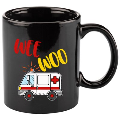 Wee Woo Ambulance Amr Funny Ems Emt Paramedic Gift 11oz C Handle Ceramic Mug