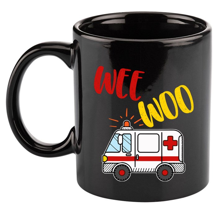 Wee Woo Ambulance Amr Funny Ems Emt Paramedic Gift 11oz C Handle Ceramic Mug