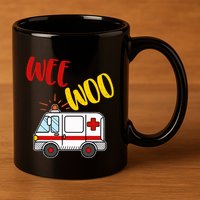 Wee Woo Ambulance Amr Funny Ems Emt Paramedic Gift 11oz C Handle Ceramic Mug