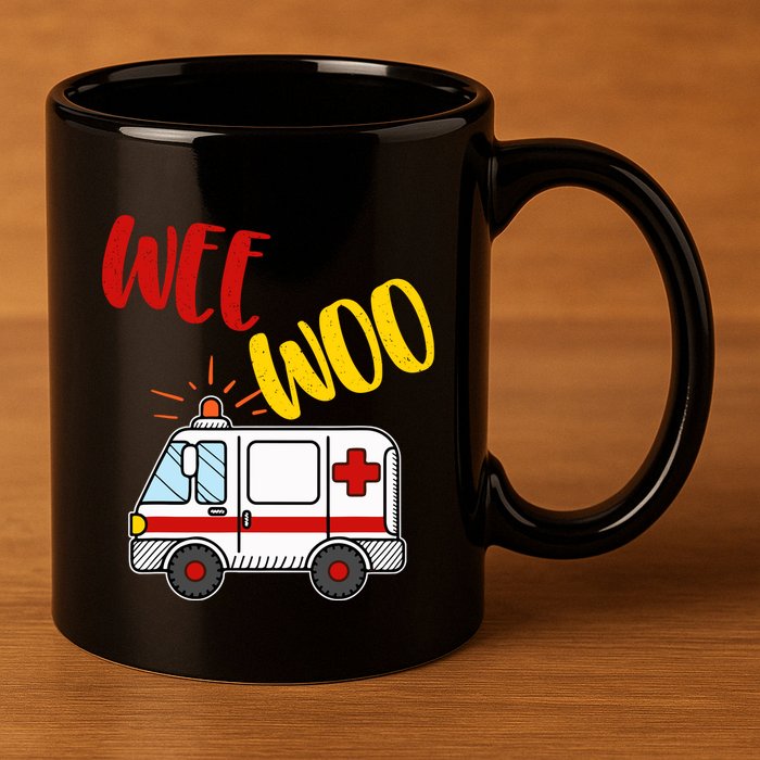 Wee Woo Ambulance Amr Funny Ems Emt Paramedic Gift 11oz C Handle Ceramic Mug
