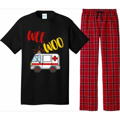 Wee Woo Ambulance Amr Funny Ems Emt Paramedic Gift Pajama Set