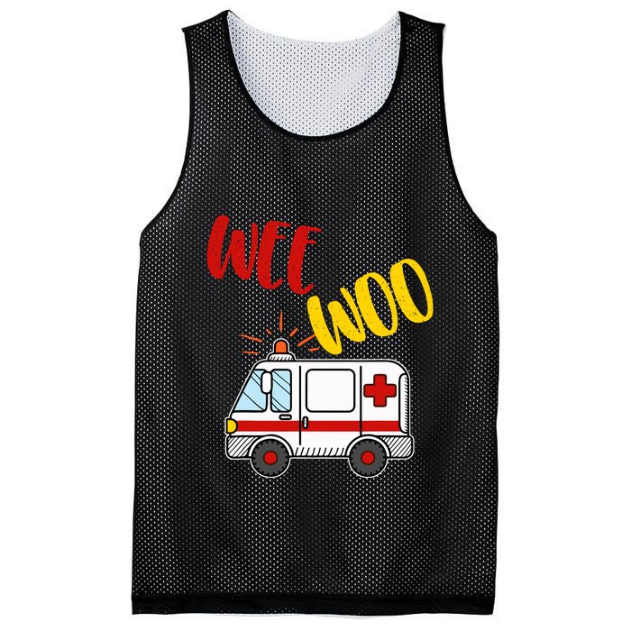 Wee Woo Ambulance Amr Funny Ems Emt Paramedic Gift Mesh Reversible Basketball Jersey Tank