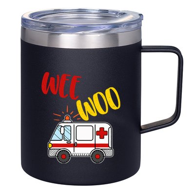 Wee Woo Ambulance Amr Funny Ems Emt Paramedic Gift 12oz Stainless Steel Coffee Mug