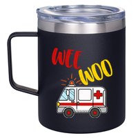Wee Woo Ambulance Amr Funny Ems Emt Paramedic Gift 12oz Stainless Steel Coffee Mug