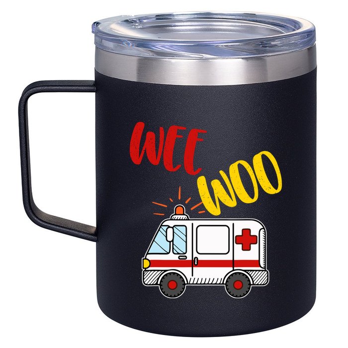 Wee Woo Ambulance Amr Funny Ems Emt Paramedic Gift 12oz Stainless Steel Coffee Mug