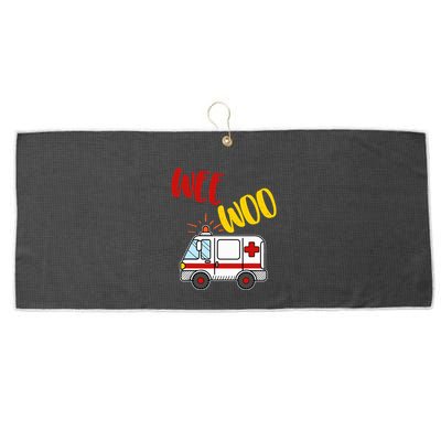 Wee Woo Ambulance Amr Funny Ems Emt Paramedic Gift Large Microfiber Waffle Golf Towel