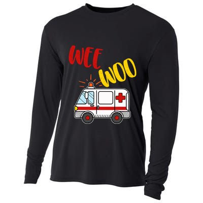Wee Woo Ambulance Amr Funny Ems Emt Paramedic Gift Cooling Performance Long Sleeve Crew