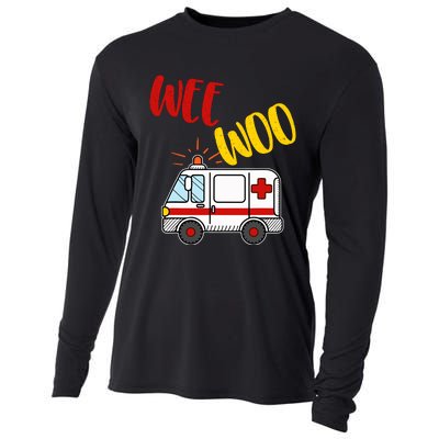 Wee Woo Ambulance Amr Funny Ems Emt Paramedic Gift Cooling Performance Long Sleeve Crew