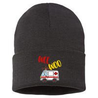 Wee Woo Ambulance Amr Funny Ems Emt Paramedic Gift Sustainable Knit Beanie