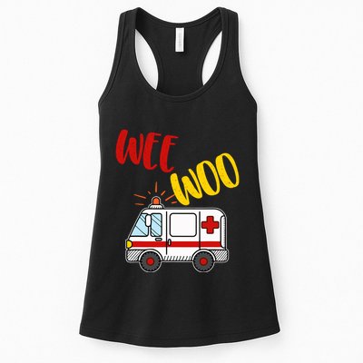 Wee Woo Ambulance Amr Funny Ems Emt Paramedic Gift Womens Tank Top