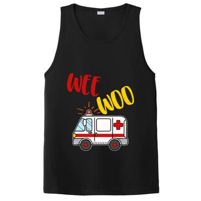 Wee Woo Ambulance Amr Funny Ems Emt Paramedic Gift PosiCharge Competitor Tank