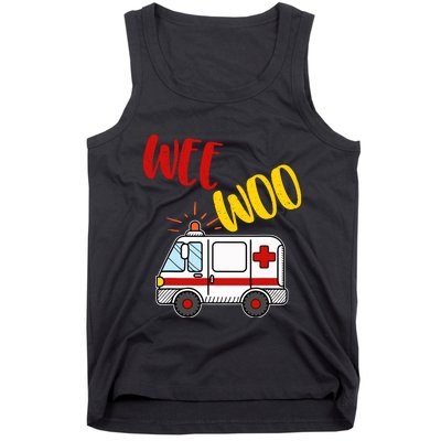 Wee Woo Ambulance Amr Funny Ems Emt Paramedic Gift Tank Top