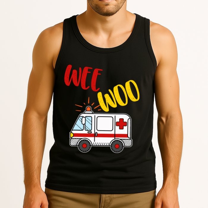 Wee Woo Ambulance Amr Funny Ems Emt Paramedic Gift Tank Top