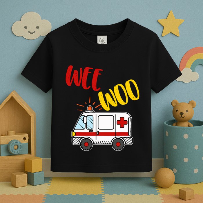 Wee Woo Ambulance Amr Funny Ems Emt Paramedic Gift Toddler T-Shirt