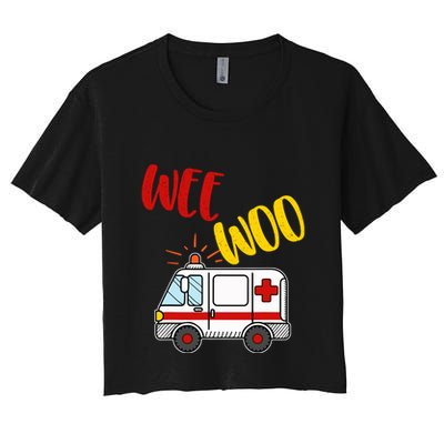 Wee Woo Ambulance Amr Funny Ems Emt Paramedic Gift Crop Top