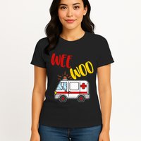 Wee Woo Ambulance Amr Funny Ems Emt Paramedic Gift Womens T-Shirt