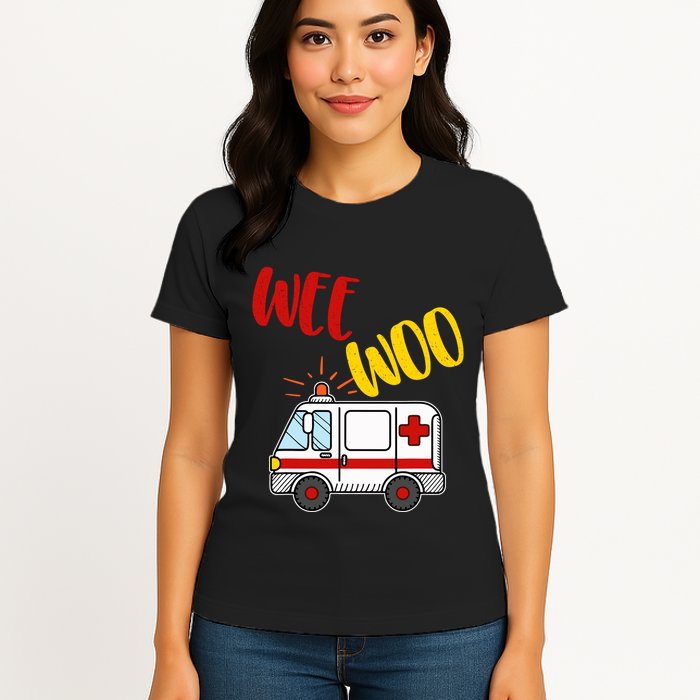 Wee Woo Ambulance Amr Funny Ems Emt Paramedic Gift Womens T-Shirt