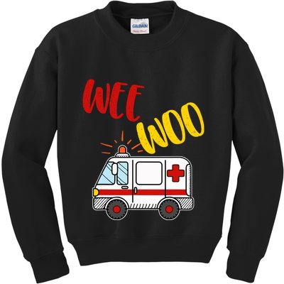 Wee Woo Ambulance Amr Funny Ems Emt Paramedic Gift Kids Sweatshirt