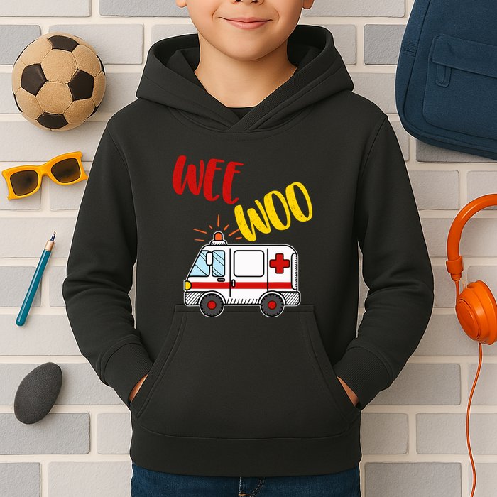 Wee Woo Ambulance Amr Funny Ems Emt Paramedic Gift Kids Hoodie
