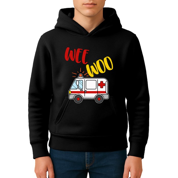 Wee Woo Ambulance Amr Funny Ems Emt Paramedic Gift Kids Hoodie