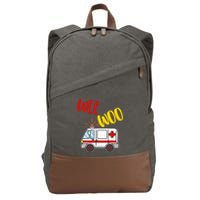 Wee Woo Ambulance Amr Funny Ems Emt Paramedic Gift Cotton Canvas Backpack