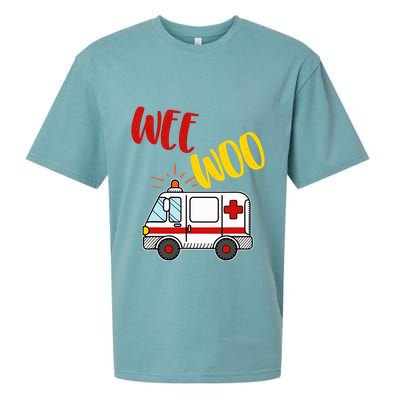 Wee Woo Ambulance Amr Funny Ems Emt Paramedic Gift Sueded Cloud Jersey T-Shirt